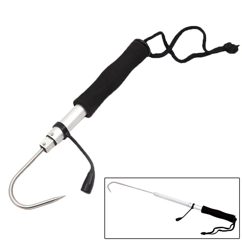 Landing Net Telescopic - Teleskopischer Ausziehbarer Fischhaken aus Edelstahl, Eis-