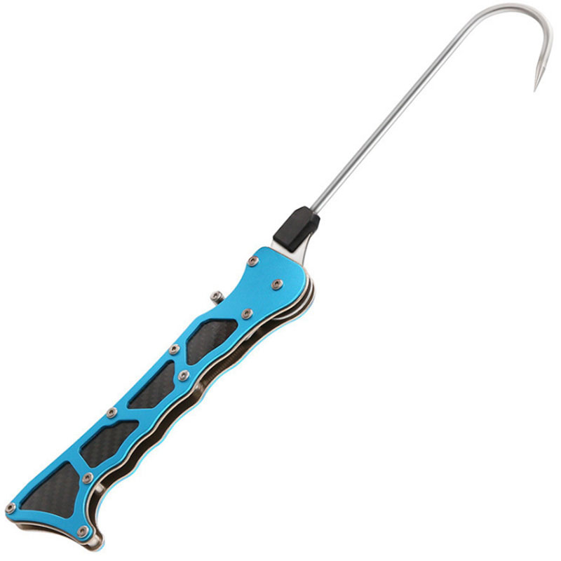 Landing Net Telescopic - Faltbarer Outdoor-Greifer, professioneller Angelhaken, tragbarer Teleskop-Meeresfischhaken,