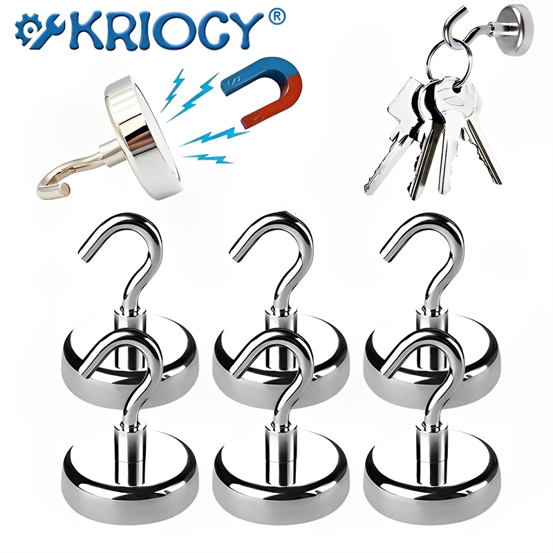 Fishing Equipment And Tools - Starker, leistungsstarker runder Neodym-Magnethaken, Bergungsmagnet, Halter