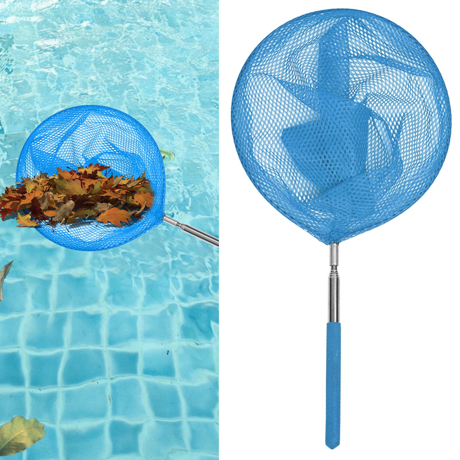 Landing Net Telescopic - Pool-Skimmer-Netz mit Teleskopstange, Edelstahl-Fischernetz, Kinder-Schmetterlingsnetz für