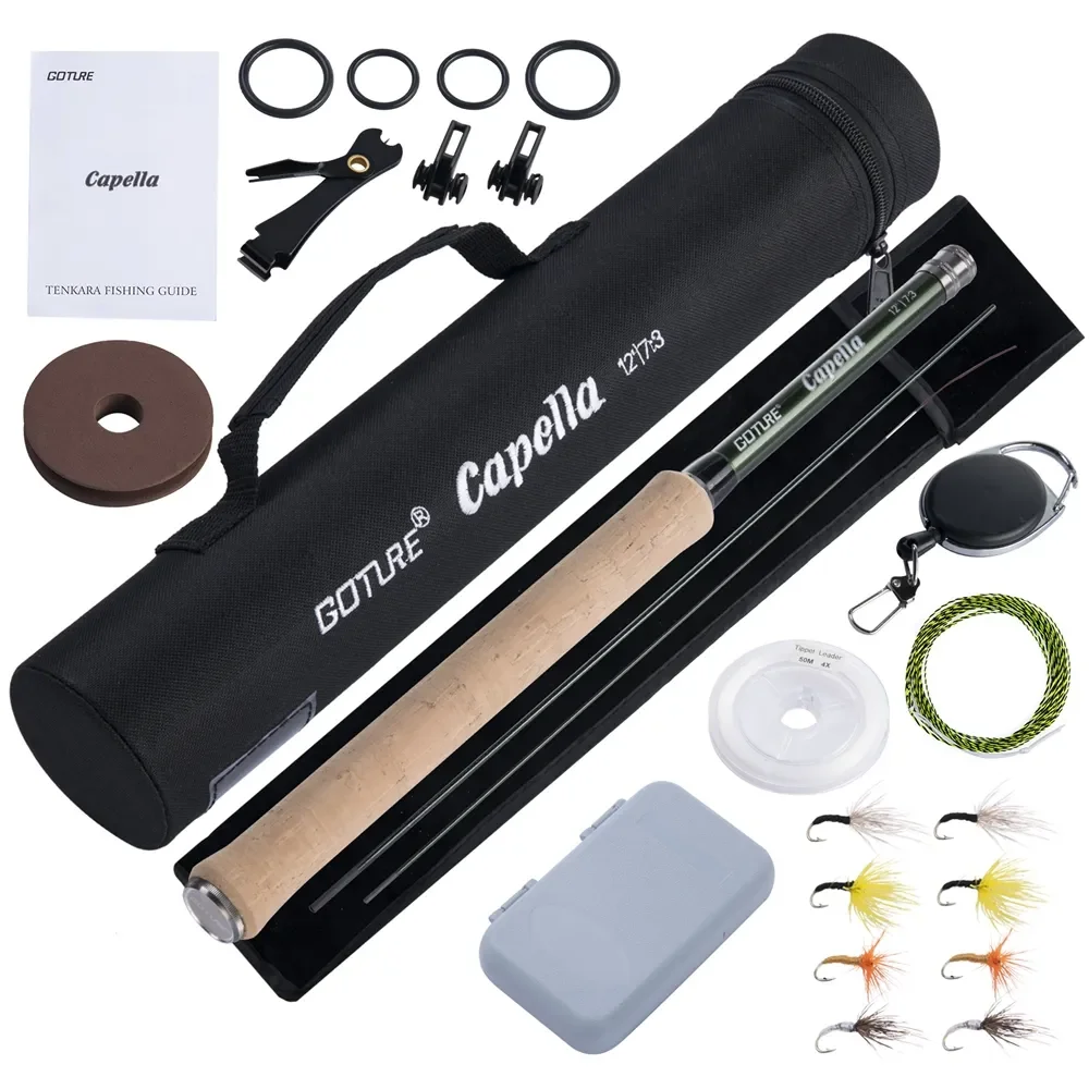 Trout Fishing Lure - Goture 12FT Klassische Tenkara Fliegenfischerrute Combo