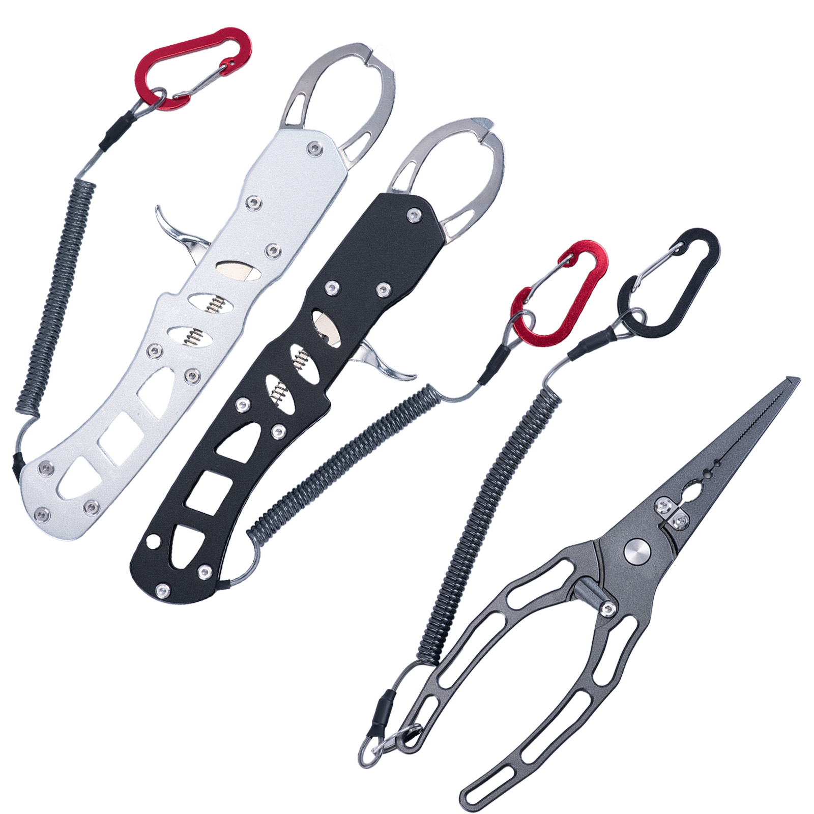Fishing Equipment Parts - Angelzangen- und Fischgreifer-Kombi-Set, Rostfreier Aluminium-Fischgreifer mit