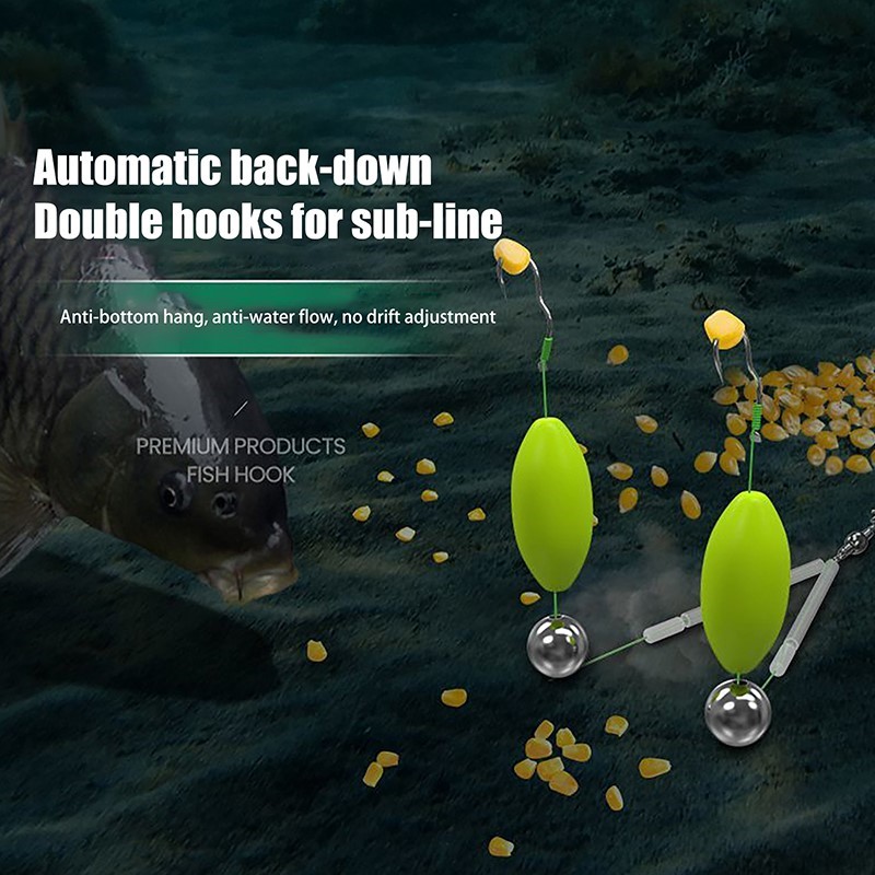 Fishing Equipment Jet - Doppelhaken für Angelhaar-Rigs, Hakenaufhängung, Anti-Unterseite, Karpfen-Angelhaken,