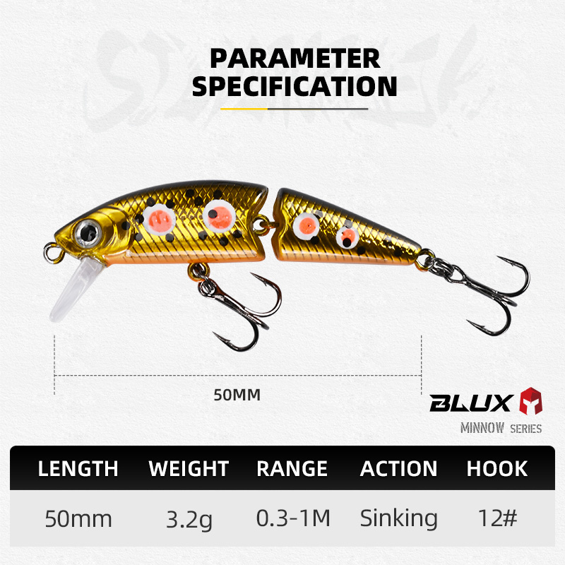 BLUX DR. Minnow Joint 50S Swim – Trout Fishing Lure Bewertung und Preis